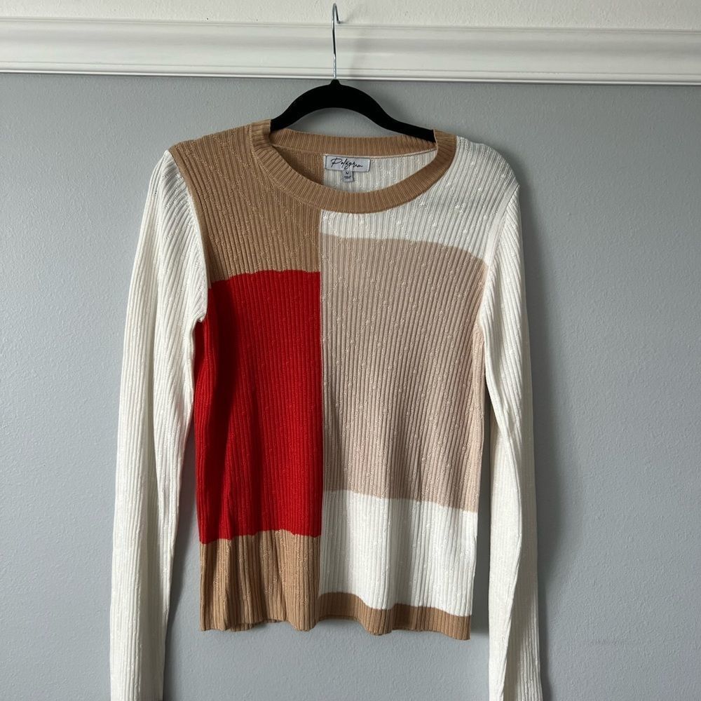 Polygram Color Block Sweater
